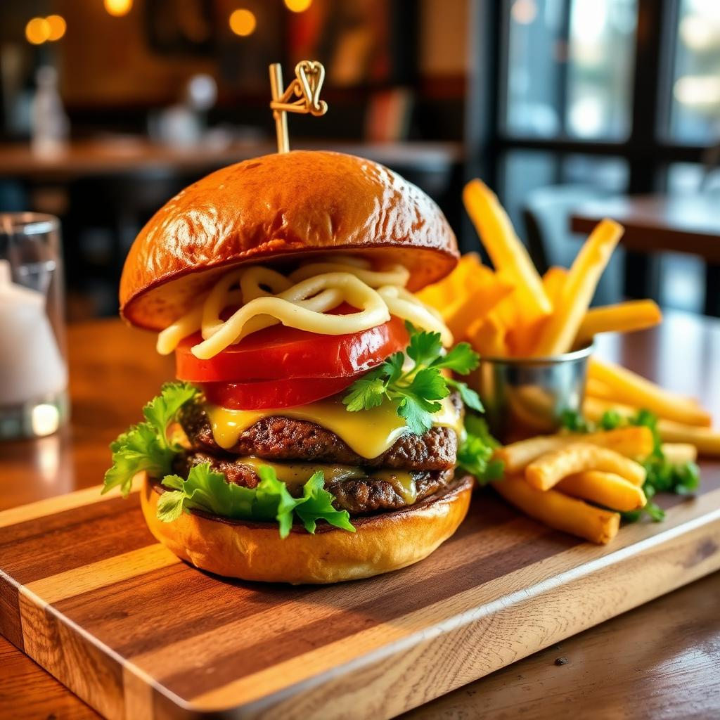 Burger maison et frites maison